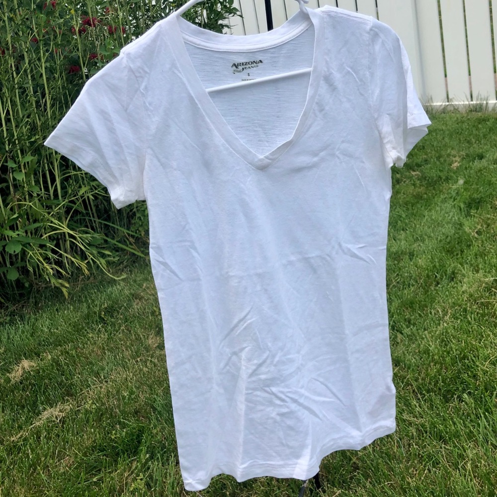 White-V-neck